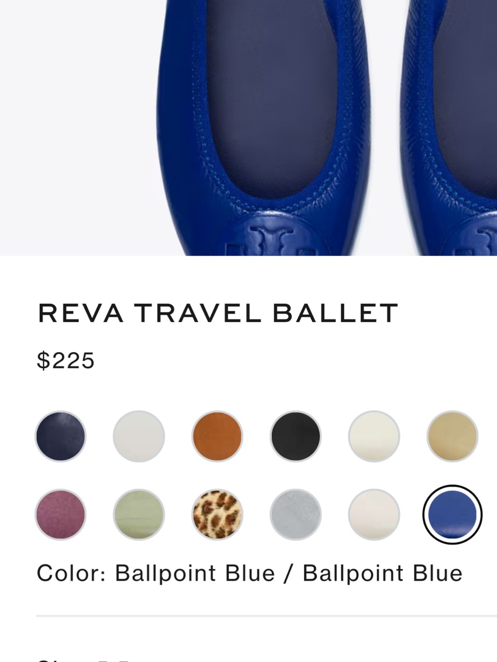 TORY BURCH Woman’s Cobalt Blue Leather Logo Ballet Flats. Sz8 - Picture 7 of 7